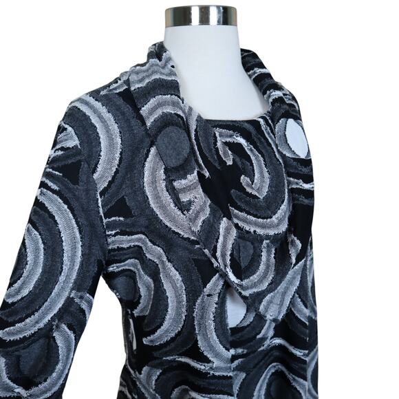 Feratelli Womens Vintage Cowl Neck Tunic Size Large Artsy Art To Wear Patchwork - Picture 3 of 9